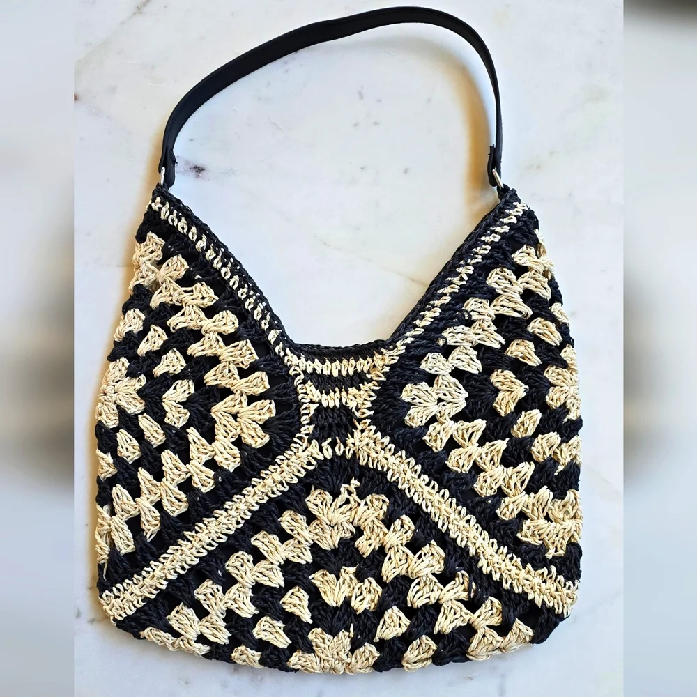 NWOT Straw Beach Handbag - Picture 2 of 9